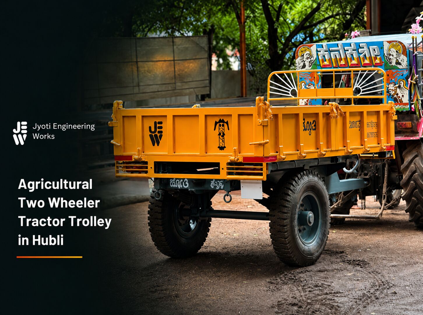 Agricultural Two Wheeler Tractor Trolley in Hubli Built for Heavy Duty Material Movement by Jyoti Engineering